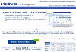 Capture du site plus500